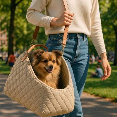 Chien sac de transport RierPets kaki brun, personne chien