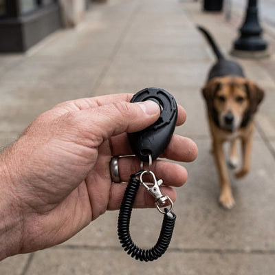 Clicker chien TheDogTraining noir marche chien