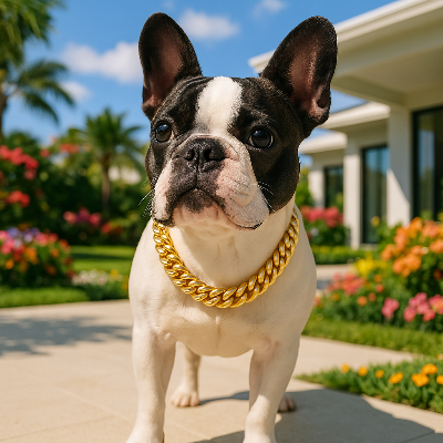 Collier chien JewelryForDogs or arrete chien