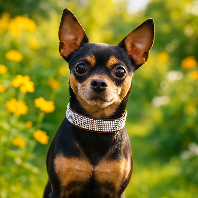 Collier cuir chien DogCollars brun assis chien