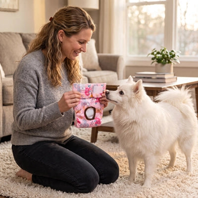 Couche pour chien AbsorbentComfortable rose blanc chien