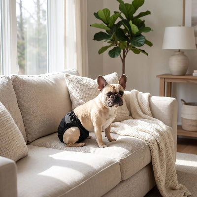 Couche pour chien DogMattress noir assis sofa chien