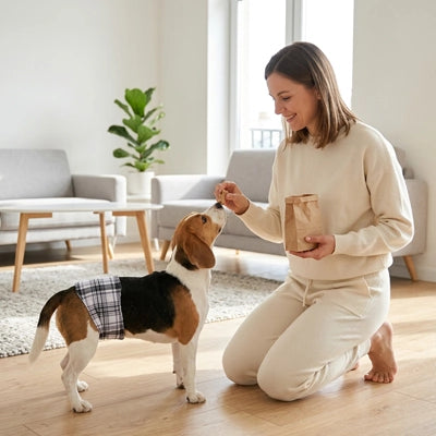 Couche pour chien UltraAbsorbants blanc debout chien