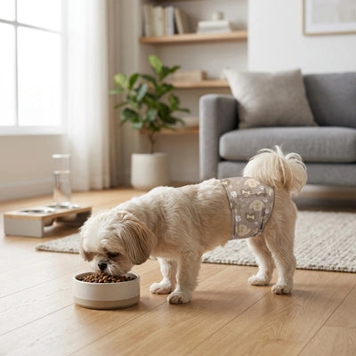 Couche pour chien UltraComfortable gris debout chien