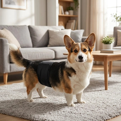 Couche pour chien WaterAbsorbent noir debout chien