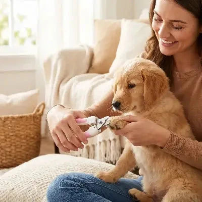Coupe griffe chien AcuityErgo rose assis brun chien