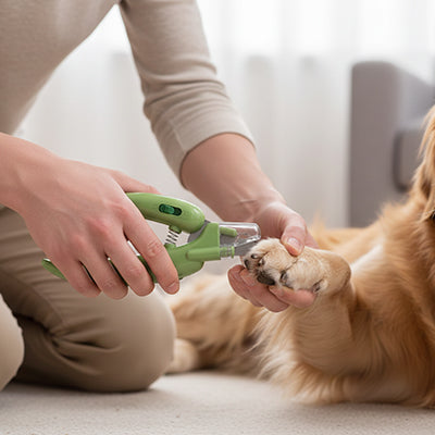 Coupe griffe chien Professionnel vert brun couche femme chien