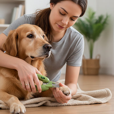 Coupe griffe chien Professionnel vert, couche brun chien