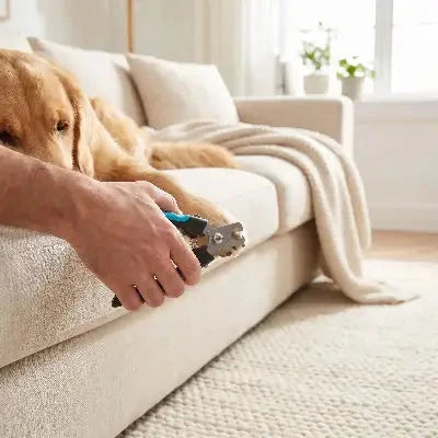 Coupe griffe chien TheSecurity bleu coucher sofa chien