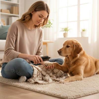 Coupe griffe pour chien BusinessSecure noir, coucher brun chien