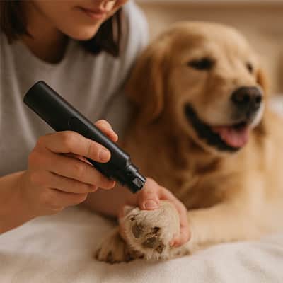 Coupe griffe pour chien HighlySecure noir brun femme chien