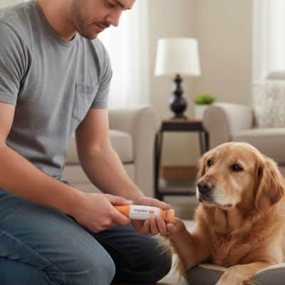 Coupe griffe pour chien ReliableProfes orange, coucher brun homme chien