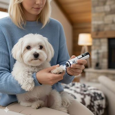 Coupe griffe pour chien SafelyProfes blanc debout chien