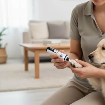 Coupe griffe pour chien SafelyProfes blanc femme chien
