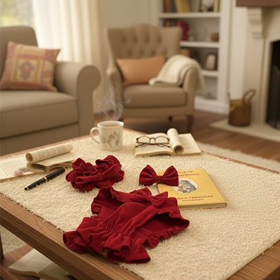 Déguisement chien ComfortOriginal rouge table chien