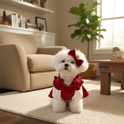 Déguisement chien ComfortOriginal rouge tapis assis chien