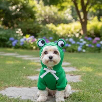 Déguisement chien Halloween Unique vert assis chien