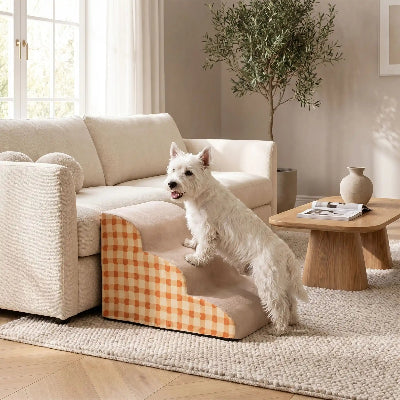 Escalier chien JointProtection rose monter blanc sofa chien
