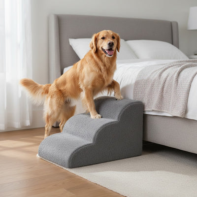 Escalier pour chien JointSupport gris brun monté chien