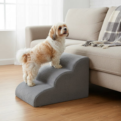Escalier pour chien JointSupport gris, monte brun, blanc chien