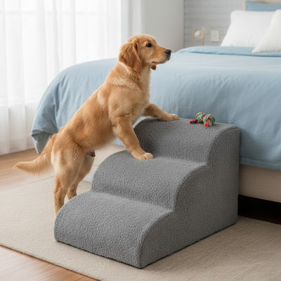 Escalier pour chien JointSupport gris monte brun chien