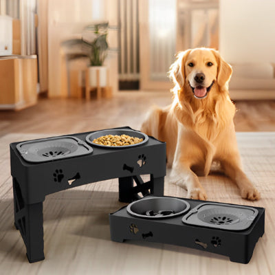 Gamelle chien FoodCanineWaterBowl assis deux bols chien