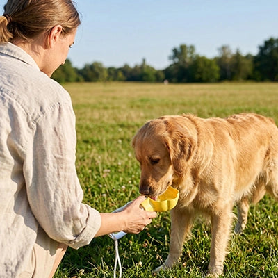 Gourde chien PortableResistant jaune brun femme chien