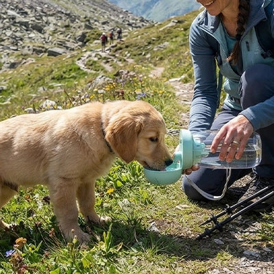 Gourde pour chien LeakProofBottle bleu boire crème chien