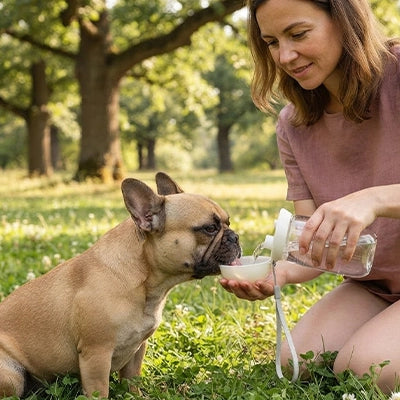 Gourde pour chien LeakProofResistant blanc boire, crème chien