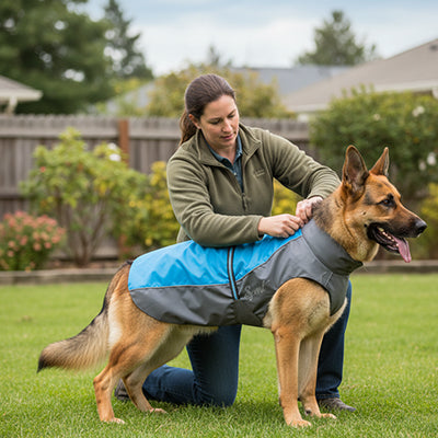 Imperméable pour chien ProtStyle bleu brun noir chien