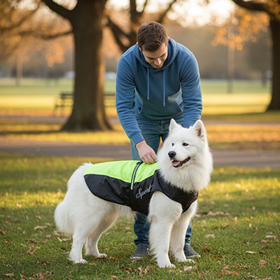 Imperméable pour chien ProtStyle vert blanc chien