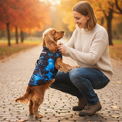 Imperméable pour chien Resista bleu debout chien