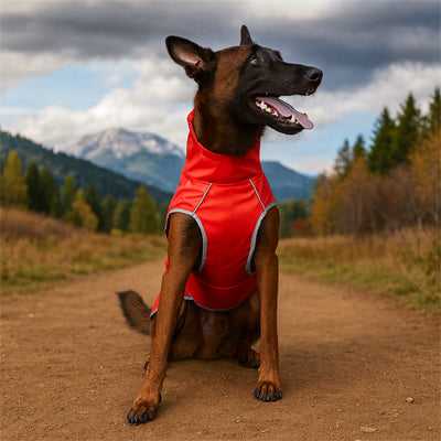Imperméable pour chien prempro rouge assis brun chien