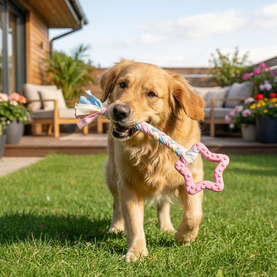 Jouet chien AntiEnnuiDurable rose brun debout chien