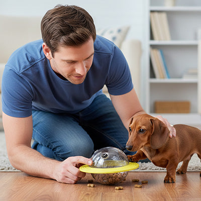 Jouet chien InteracDura jaune debout brun chien