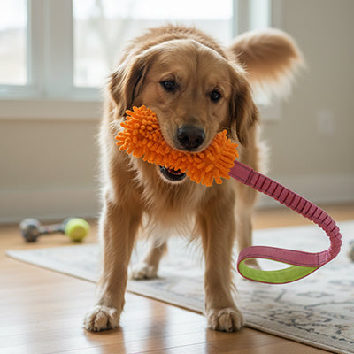 Jouet chien ResistantIntelligent orange brun debout chien