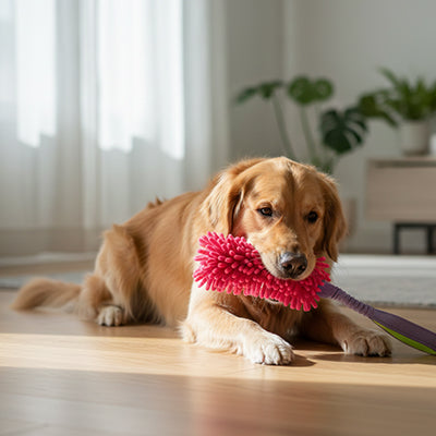 Jouet chien ResistantIntelligent rose brun coucher chien
