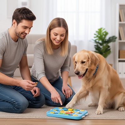 Jouet chien RobusteDivertis bleu assis brun chien