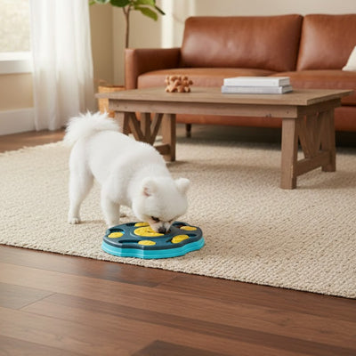 Jouet chien RobusteTeractif bleu debout blanc chien