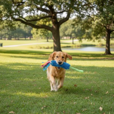 Jouet chien RuggedInteractive bleu, marcher chien