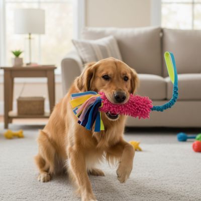 Jouet chien RuggedInteractive rose assis chien