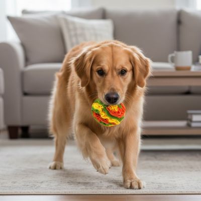 Jouet chien UltimateStimulant jaune orange vert brun chien