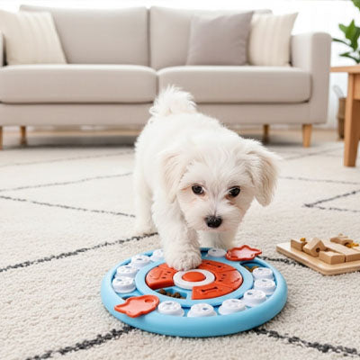 Jouet pour chien RobusInteractif bleu, blanc chien