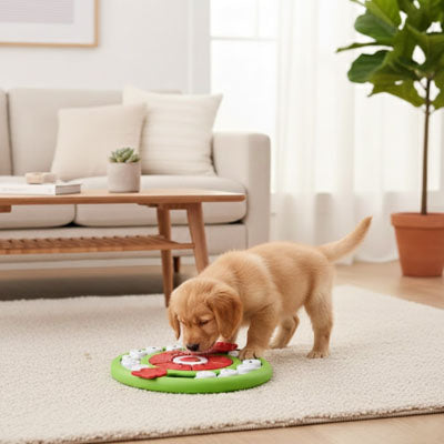 Jouet pour chien RobusInteractif vert, brun chien