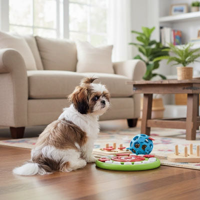 Jouet pour chien RobusInteractif vert, noir, blanc chien