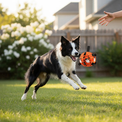 Jouet pour chien RobustPlay orange sauté noir chien