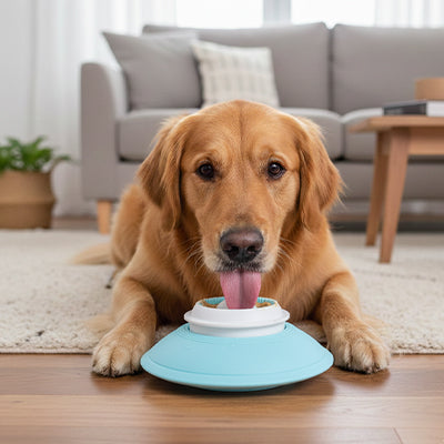 Jouet pour chien SuperDurable bleu blanc allongé brun chien