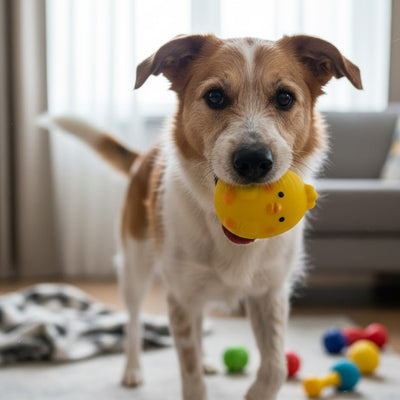 Jouet pour chien UlResistant jaune, brun debout chien