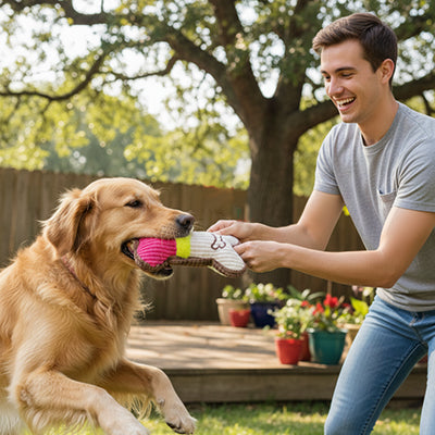 Jouet pour chien UltraResistant rose blanc assis chien