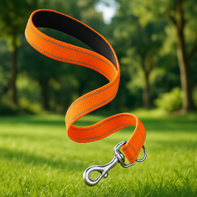 Laisse pour chien LeadForDogs orange dehors chien